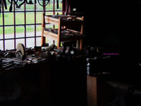 blacksmith tools on a workbench