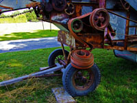 belt drive on an old harvester