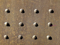 rusted wall of an antique boiler