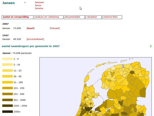 dutch surname distribution